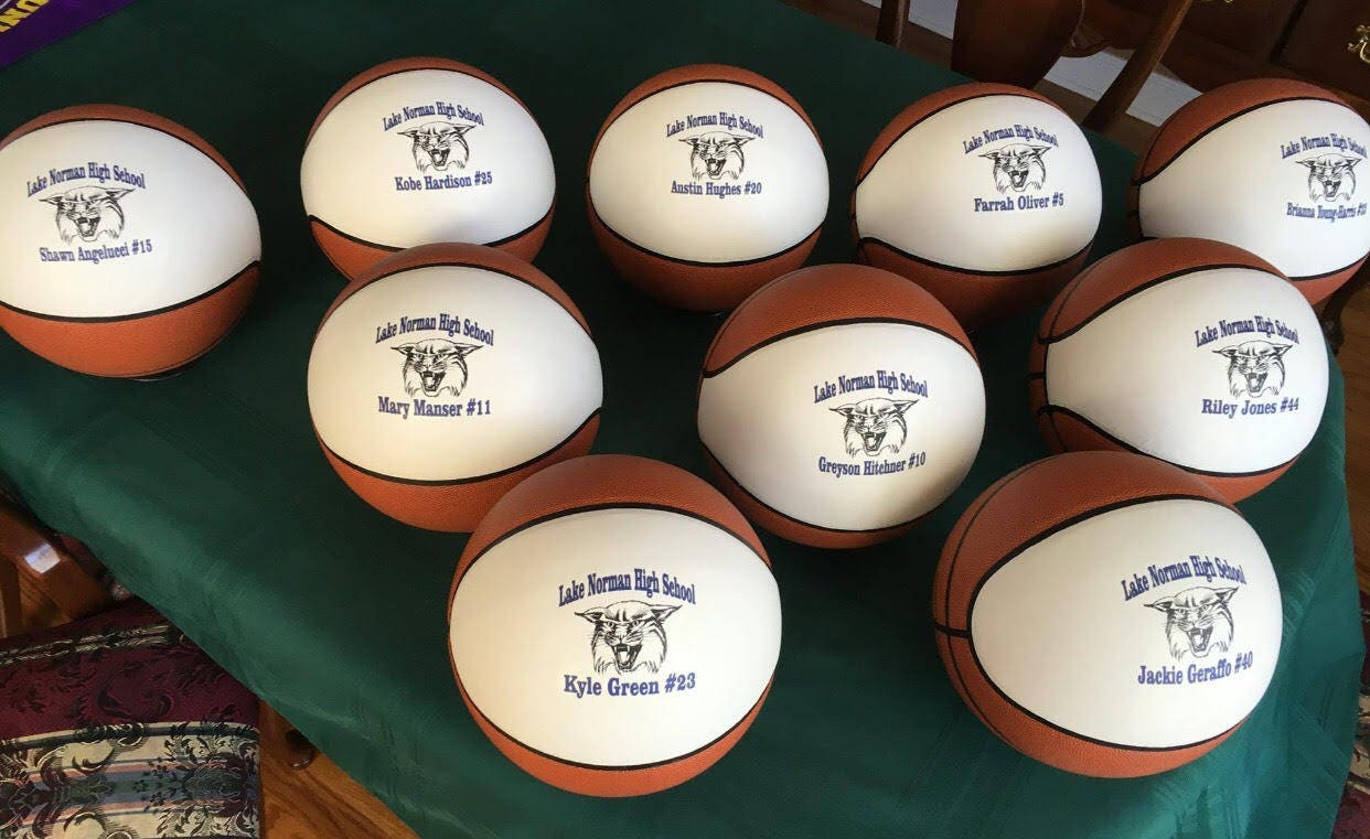 Custom Made Personalized Regulation Size Large Single Panel Basketballs for Basketball Coach's Gifts, Senior Gifts, Team Awards, and Basketball Gifts
