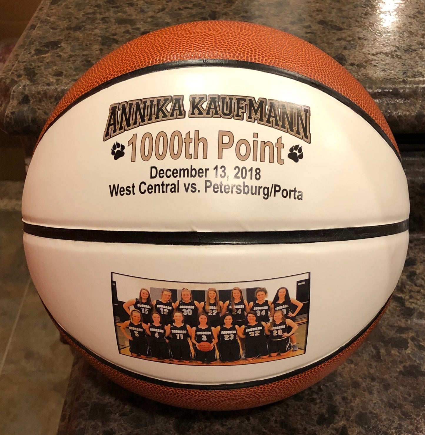 Personalized Regulation Size Double Panel Basketballs for Coaches Gifts, Senior Gifts, Team Awards, Weddings and Basketball Gifts