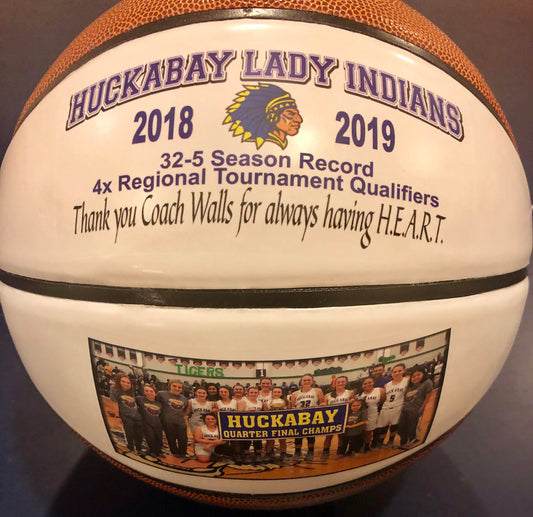 Custom Made Personalized Regulation Size Double Panel Basketballs for Coaches Gifts, Senior Gifts, Team Awards, Weddings and Basketball Gifts