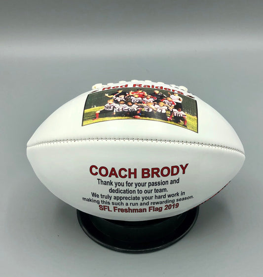 Custom Made Personalized 2 Panel Print Mini Size Footballs for Coach's' Gift, Senior Gifts