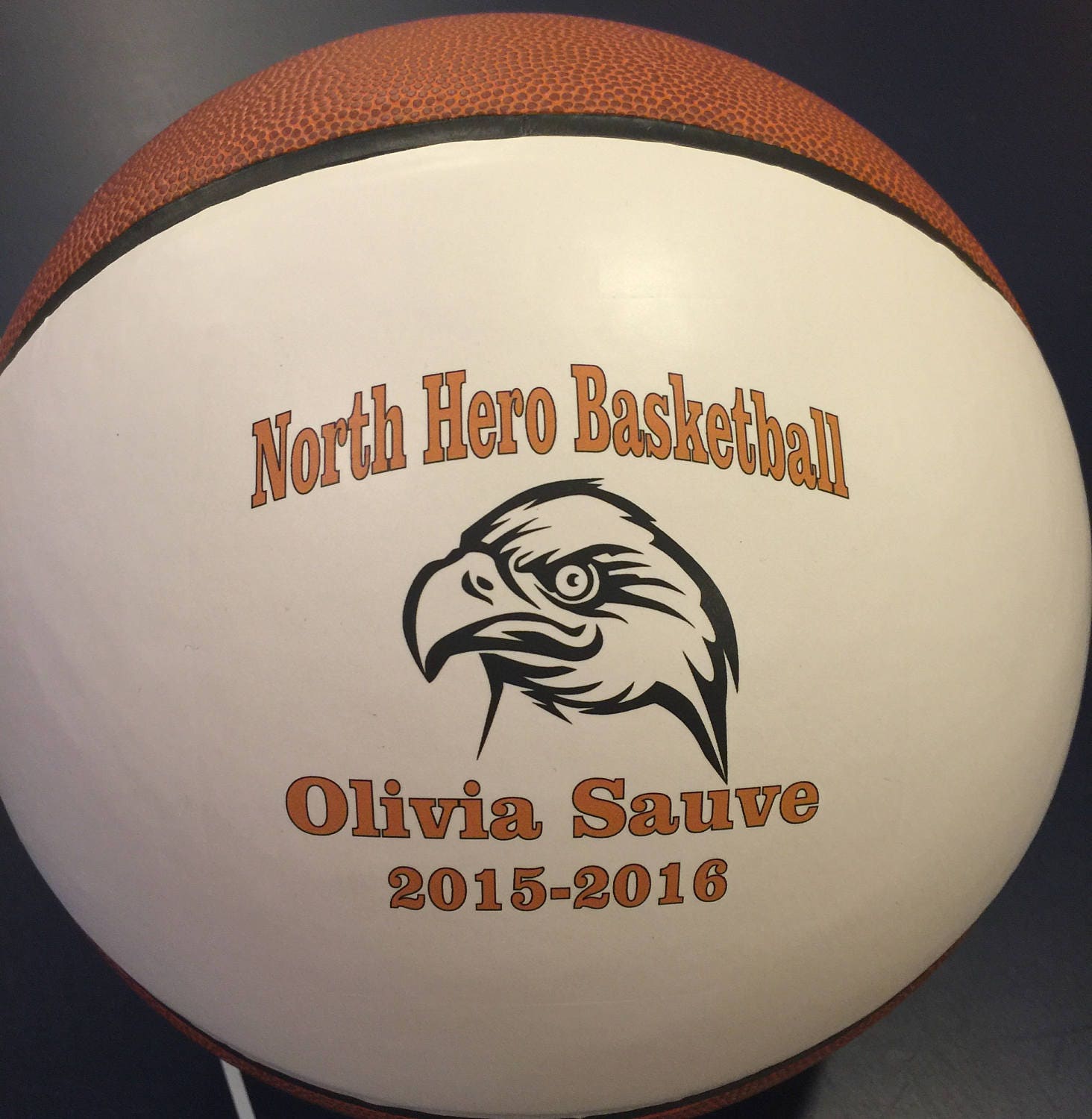 Personalized Regulation Size Large Single Panel Basketballs hot for Basketball Coach's Gifts, Senior Gifts, Team Awards, and Basketball Gifts