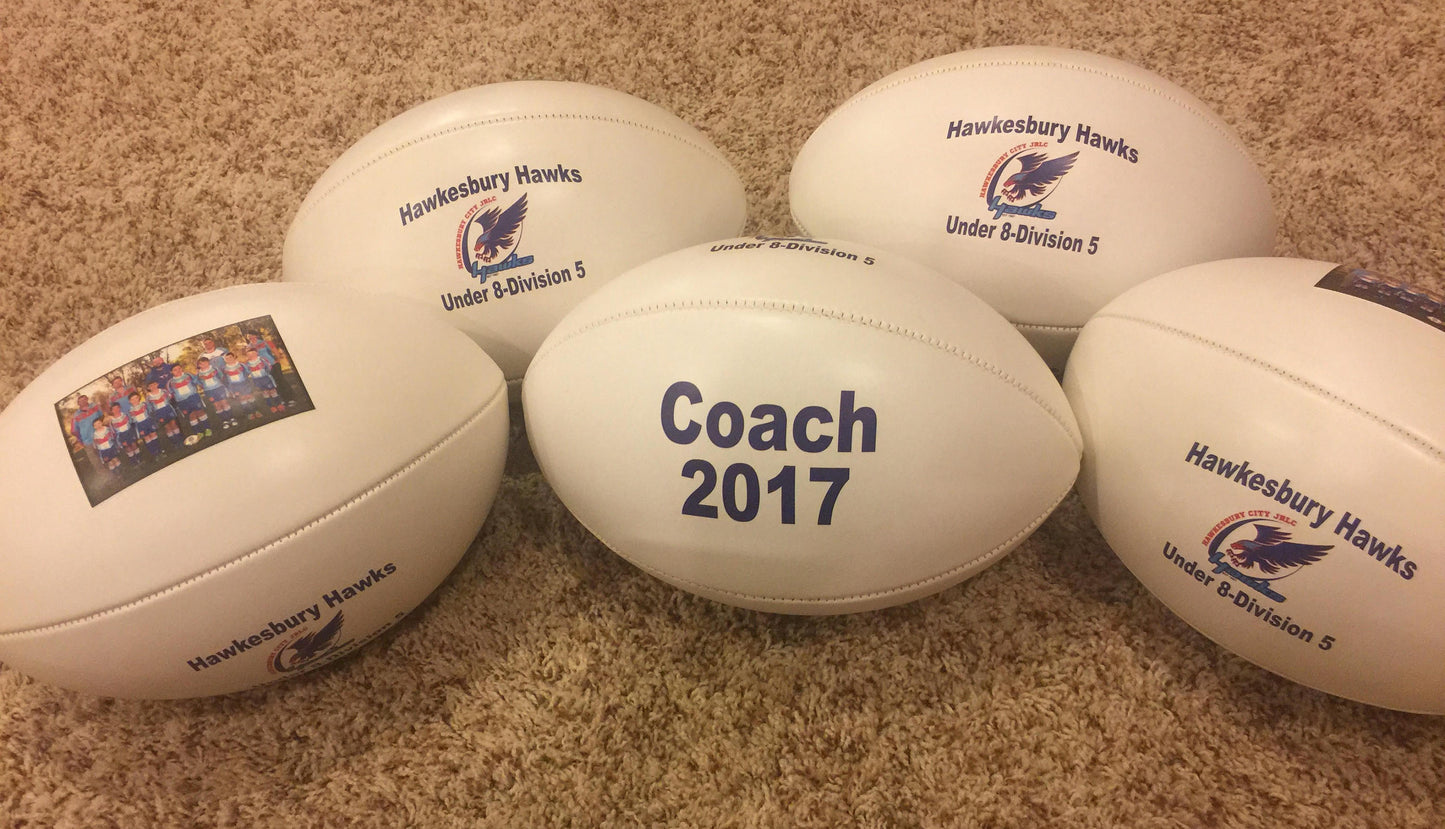 Personalized Rugby Balls for Coaches' Gifts, Rugby Players' Gifts, Senior Gifts, Player Gifts, Weddings, Holidays and Birthday Gifts