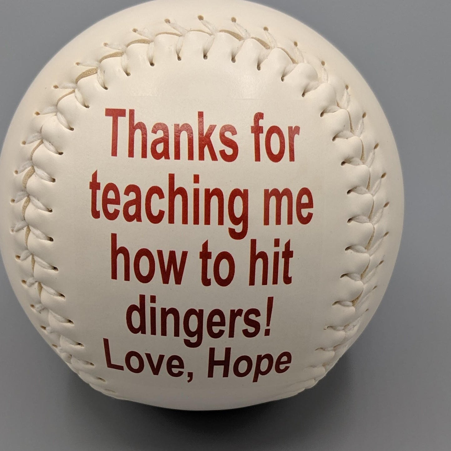 Unique, White and Yellow Personalized Softballs for Coaches' Gift, Softball Gifts, Senior Gifts and Sports Gifts. Print on the Front.