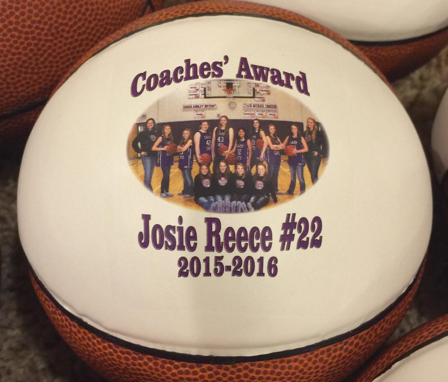 Personalized Regulation Size Large Single Panel Basketballs for Basketball Coach's Gifts, Senior Gifts, Team Awards, and Basketball Gifts