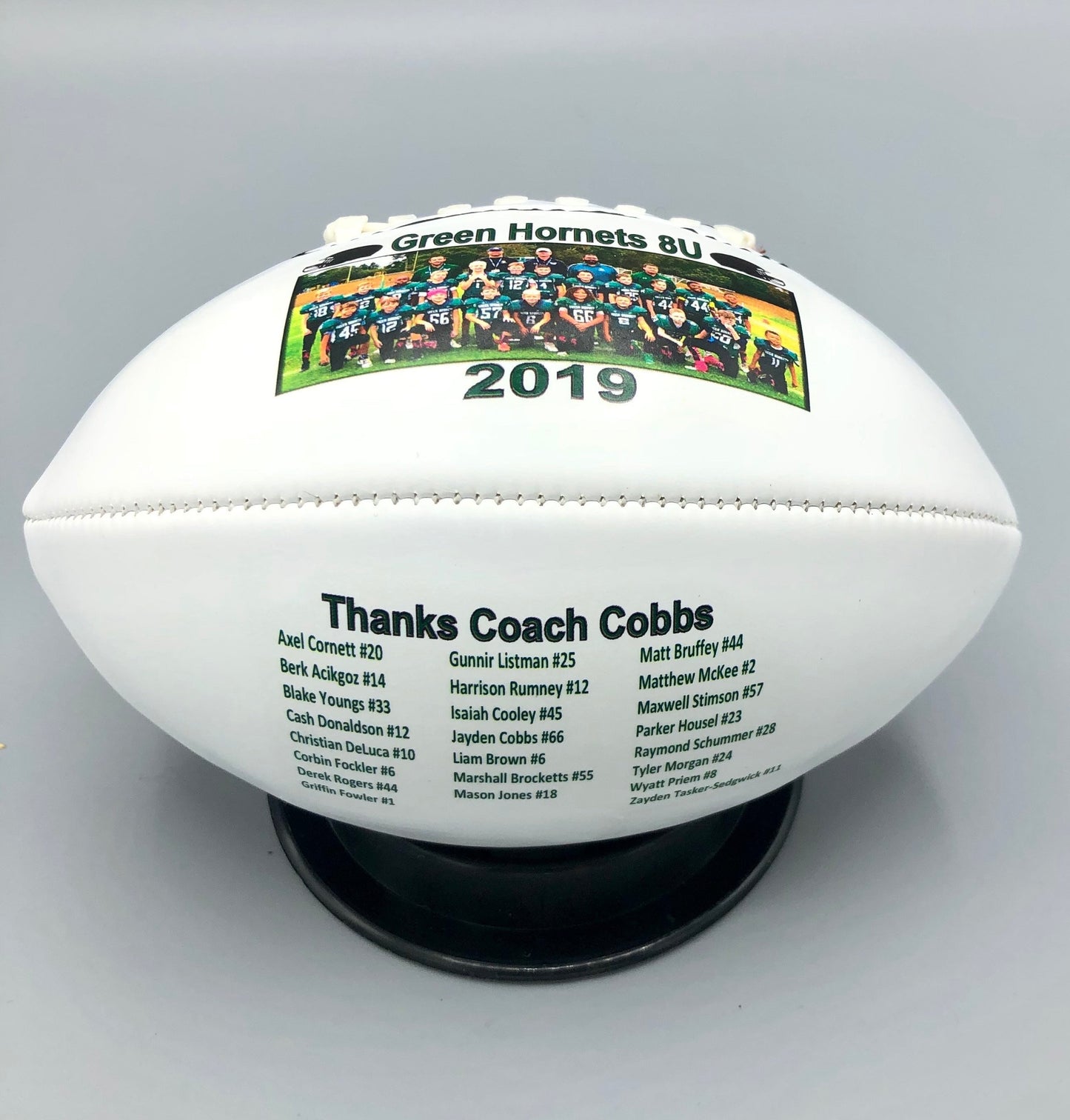 Personalized 2 Panel Print Mini Size Footballs for Coach's' Gift, Senior Gifts, Team Awards, Sponsor Gifts, Weddings and Football Gifts